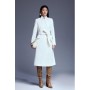 Ivory Italian Manteco Wool Forever Notch Neck Midi Coat