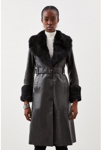 Shearling Cuff And Collar...