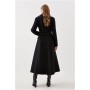 Karen Millen x Lydia Millen - Italian Wool Blend Flared Skirt Midaxi Coat