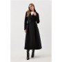 Karen Millen x Lydia Millen - Italian Wool Blend Flared Skirt Midaxi Coat