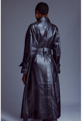 Leather Oversize Trench Coat