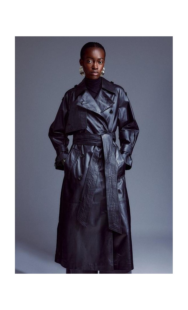 Leather Oversize Trench Coat