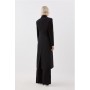 The Founder Premium Twill Tie Waist Detail Maxi Coat