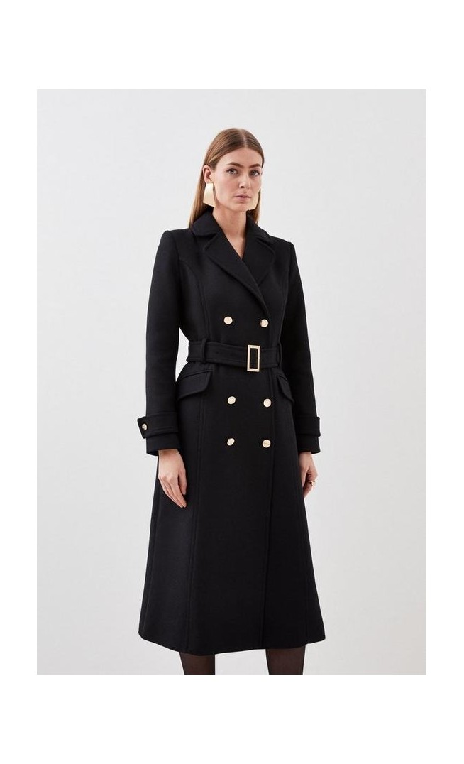 Italian Manteco Wool Stitch Detail Trench Coat