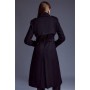 Italian Wool Blend Tailored Storm Flap Detail Belted Trench Coat