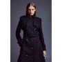 Italian Wool Blend Tailored Storm Flap Detail Belted Trench Coat