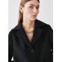 ITALIAN LUXURIOUS TEXTURED WOOL SINGLE BREASTED SHORT COAT