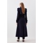 Italian Manteco Wool Blend Belted Maxi Trench Coat