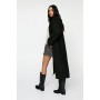 Faux Wool Double Breasted Longline Coat