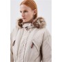 Faux Fur Hooded Padded Parka Coat