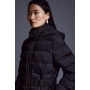 Heat Seal Puffer Belted Faux Fur Hood Longline Jacket