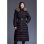 Heat Seal Puffer Belted Faux Fur Hood Longline Jacket