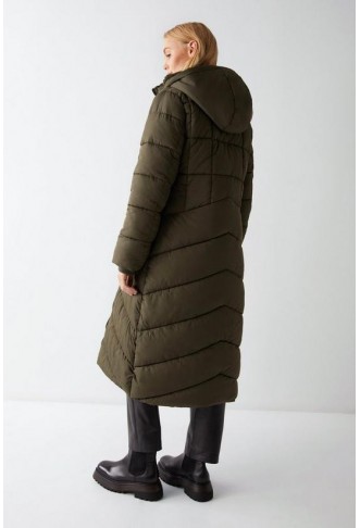 Teddy Lined Padded Maxi Duvet Coat