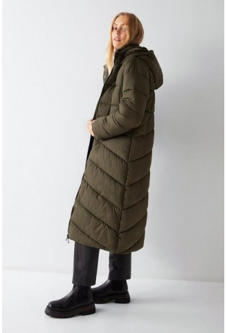 Teddy Lined Padded Maxi Duvet Coat