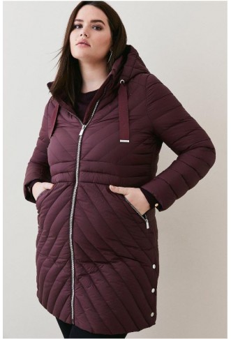 Berry Plus Size Down Filled Puffer Packable Midi Coat