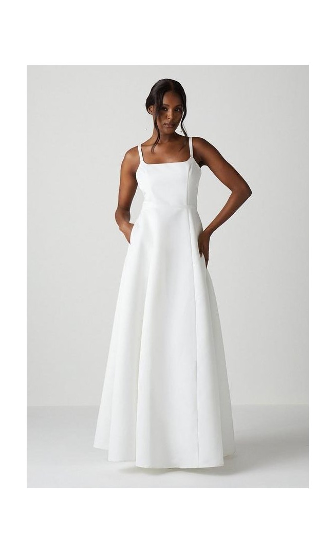 Structured Satin Corset Full Skirt Wedding Dress
