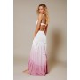 Crinkle Viscose Ombre Tiered Maxi Skirt