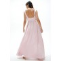 Full Skirted Satin Bridesmaid Maxi Dress