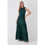 Tiered Skirt Stretch Mesh Bridesmaids Dress