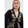 Mirrored Orchid Button Through Midi Dress