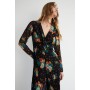 Floral Print Wide Leg Pleated Jumpsuit