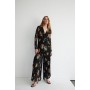 Floral Print Wide Leg Pleated Jumpsuit