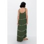 Crinkle Viscose Shell Tiered Maxi Dress