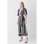 Mono Mixed Stripe Short Sleeve Jumpsuit