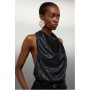 Halter Neck Metallic Woven Top