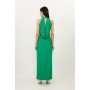 Petite Fluid Tailored Halterneck Open Back Maxi Dress