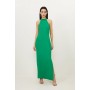 Petite Fluid Tailored Halterneck Open Back Maxi Dress