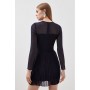 Navy Bandage Figure Form Woven Mix Knit Mini Dress