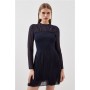 Navy Bandage Figure Form Woven Mix Knit Mini Dress