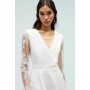 Embroidered Mesh Ponte Midi Dress