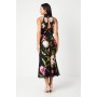 High Neck Midi Dress With Floral Embroidery