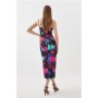 Italian Signature Stretch Floral Strappy Midi Pencil Dress