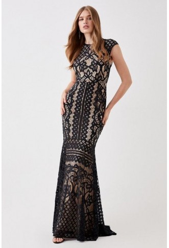 Cap Sleeve Lace Fishtail...