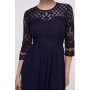 Lace Bodice Full Georgette Skirt Midi Dress