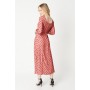 Spot Kitty Button Through Midi Dress 3/4 Sleeve