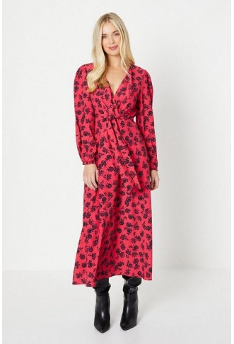 Petite Red Floral Printed...