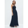 Petite Twist Bardot Chiffon Maxi Dress