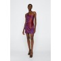 One Shoulder Spiral Sequin Mini Dress