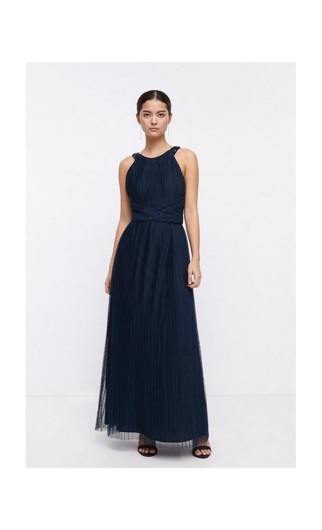 Petite All Over Pleated Maxi Dress