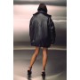 PLAYBOY LEATHER LOOK EMBOSSED BUNNY BOMBER JACKET