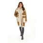 Brave Soul Womens Amalfi Shearling Coat Tan