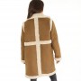 Brave Soul Womens Amalfi Shearling Coat Tan