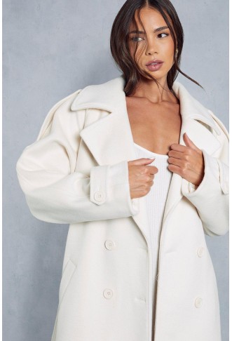 PREMIUM OVERSIZED WOOL LOOK TRENCH COAT