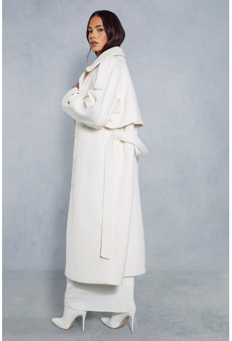 PREMIUM OVERSIZED WOOL LOOK TRENCH COAT