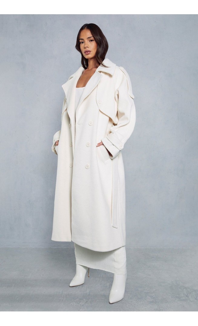 PREMIUM OVERSIZED WOOL LOOK TRENCH COAT