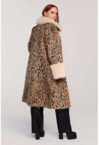 Plus Size Premium Wool Blend Animal Swing Coat